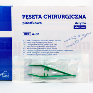 Pensetă sterilă h.u. 13cm verde